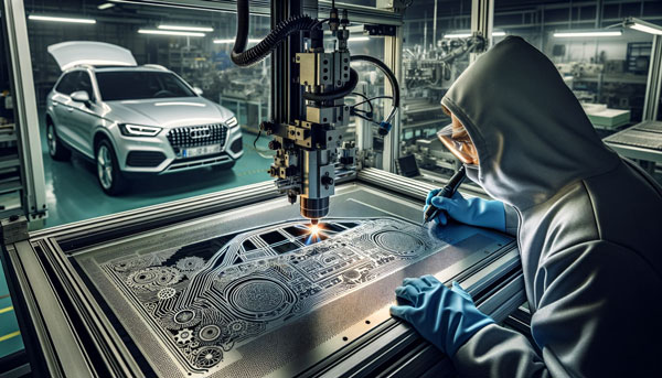 后視鏡（加熱片）激光蝕刻線路與傳統酸洗的對比(圖2)